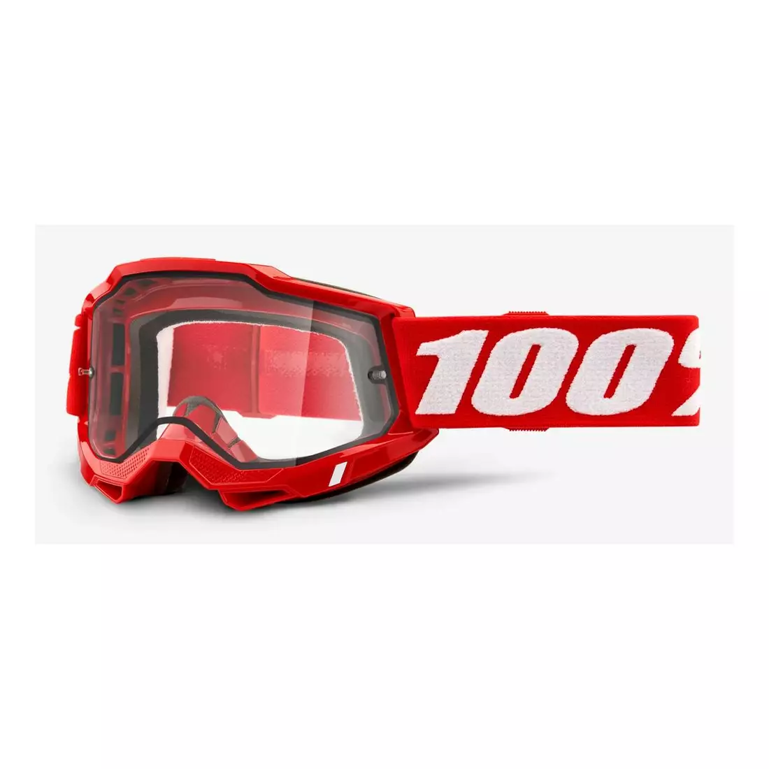 100% cyklistické brýle  ACCURI 2 ENDURO MOTO RED (Průhledné dvojité zasklení) 1STO-50221-501-03