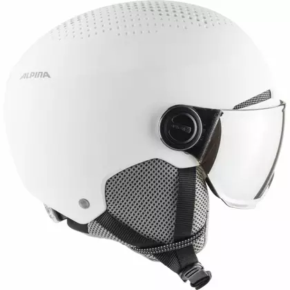 Zimní lyžařská/snowboardová helma ALPINA ARBER VISOR bílá matná A9228312