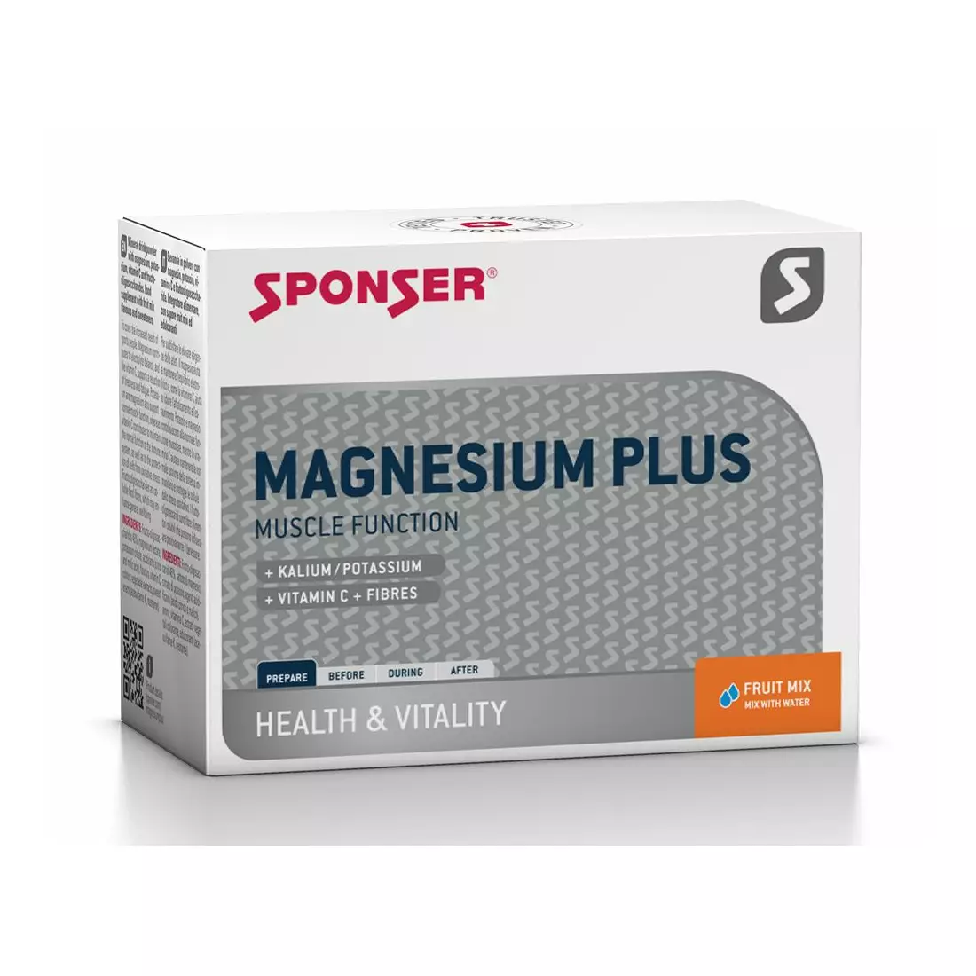 Hořčík SPONSER MAGNESIUM PLUS ovocný mix prášek (krabička s 20 sáčky x 6,5 g) 