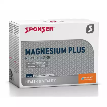 Magnez SPONSER MAGNESIUM PLUS w proszku mix owoców (pudełko 20 saszetek x 6,5g) (NEW)SPN-80-880