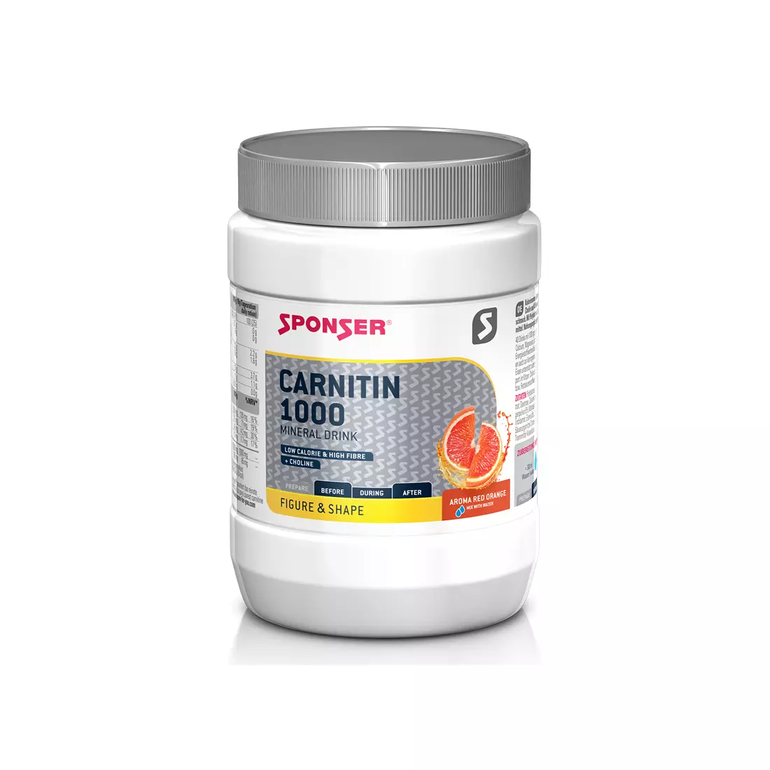 Nízkokalorický nápoj SPONSER L-CARNITIN 1000 červená oranžová - plechovka 400g 