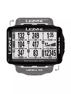 Počitadlo jízdních kol LEZYNE MEGA XL GPS HRSC Loaded (srdce + snímač rychlosti / kadence součástí balení)