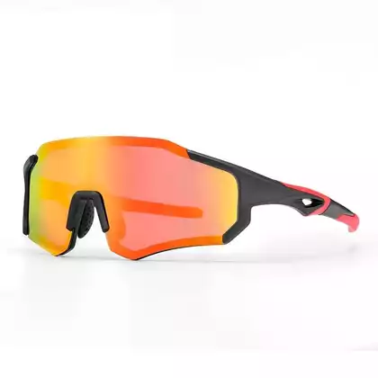 Rockbros 10182 okulary rowerowe sportowe z polaryzacją czarno-czerwone
