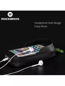 Rockbros Hard Shell rámová telefonní taška s bočními kapsami 6.2&quot; Černá B53-6.2