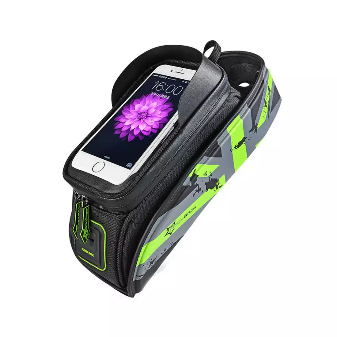 Rockbros rámová telefonní taška, černá a zelená 021-1G