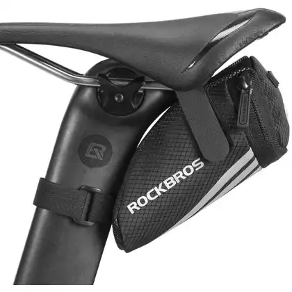 Rockbros rowerowa torebka podsiodłowa na rzep, czarna C28-1