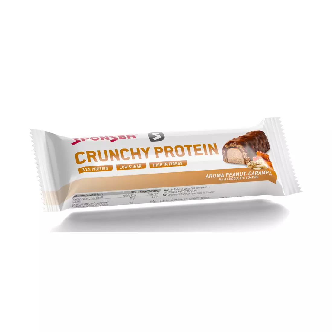 SPONSER proteinová tyčinka CRUNCHY PROTEIN BAR ořechy / karamel (12 x 50g) SPN-80-498