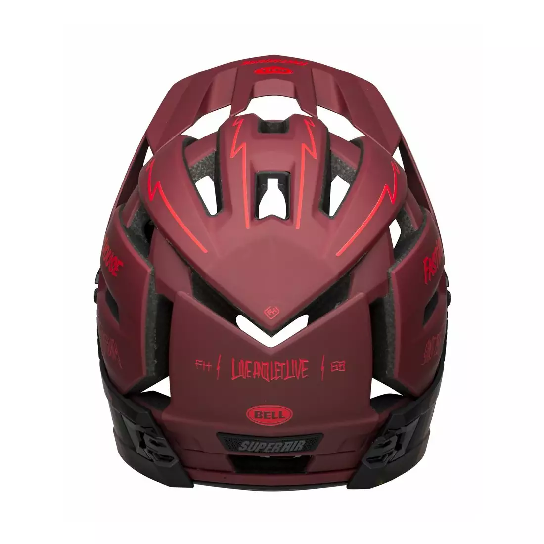 BELL SUPER AIR R MIPS SPHERICAL celoobličejová cyklistická helma, matte red black fasthouse