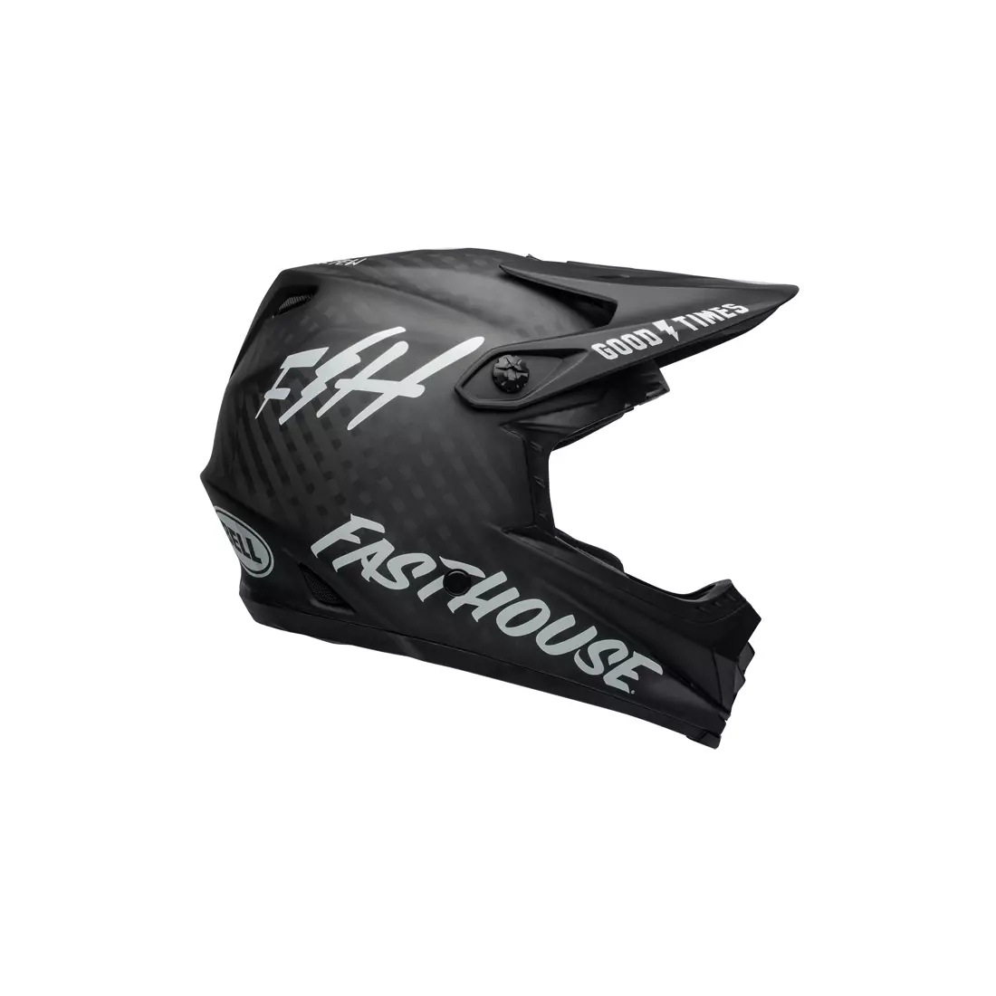BELL cyklistická helma full face FULL-9 CARBON fasthouse matte black white BEL-7101368