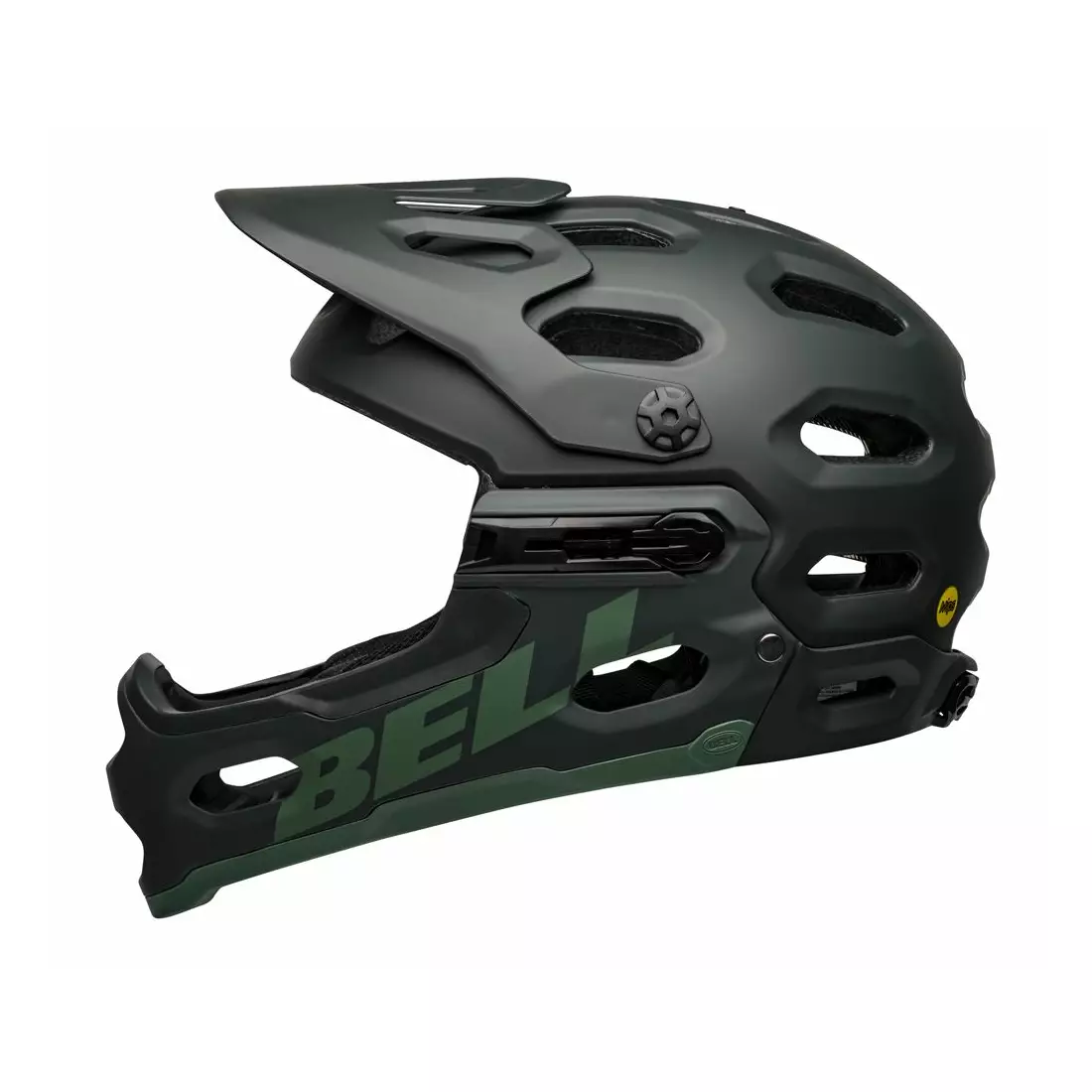 BELL cyklistická přilba full face SUPER 3R MIPS matte green BEL-7126667
