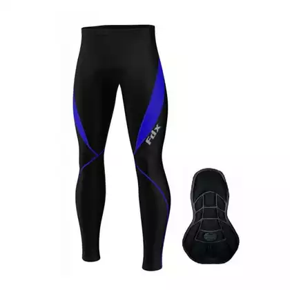 FDX 1820 pánské zateplené cyklistické kalhoty bez šle, černé a modré