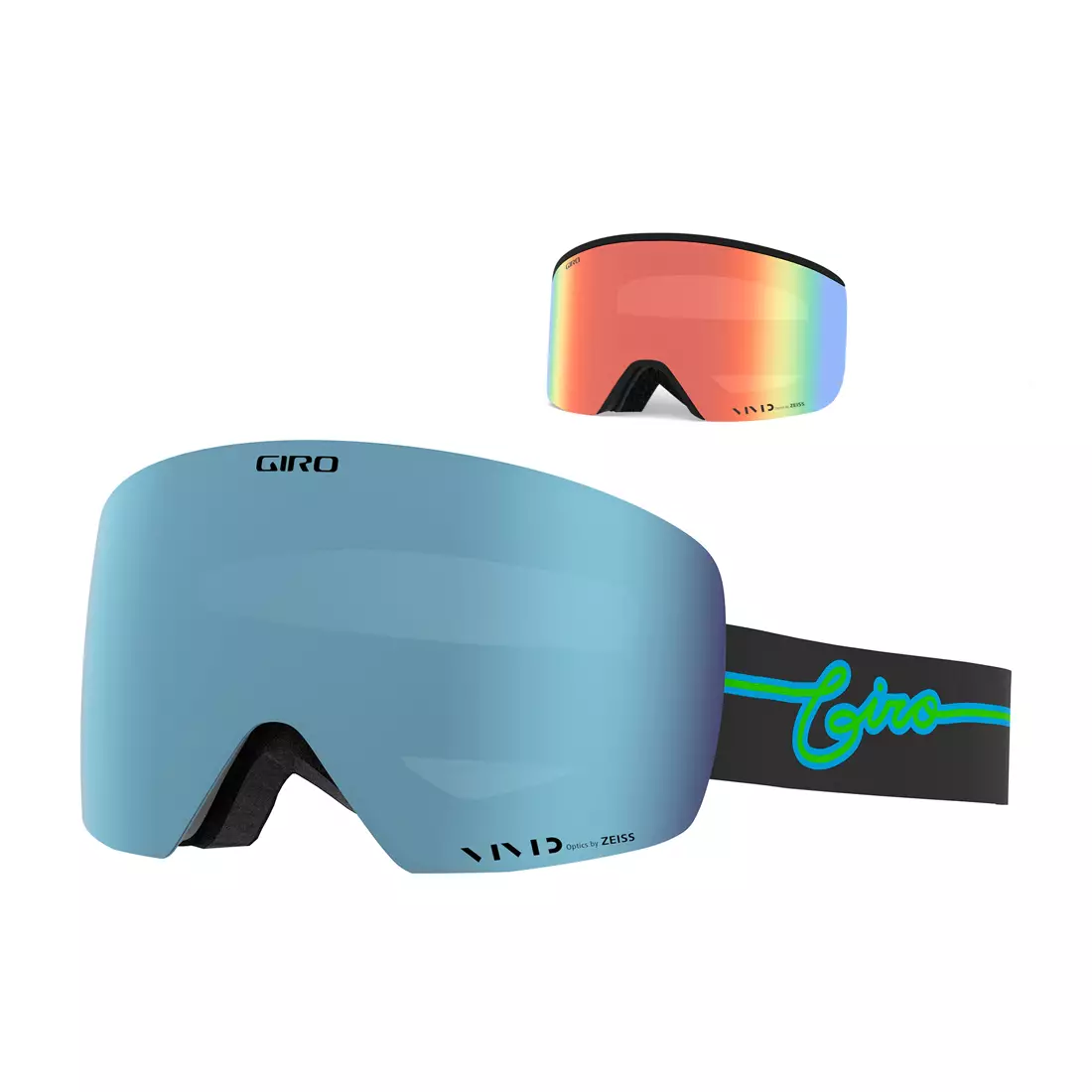 GIRO zimní lyžařské/snowboardové brýle CONTOUR BLUE NEON LIGHTS (VIVID-Carl Zeiss ROYAL 16% S3 + VIVID-Carl Zeiss INFRARED 62% S1) GR-7119512