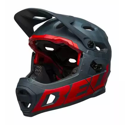 BELL cyklistická helma full face SUPER DH MIPS SPHERICAL matte blue crimson BEL-7127501