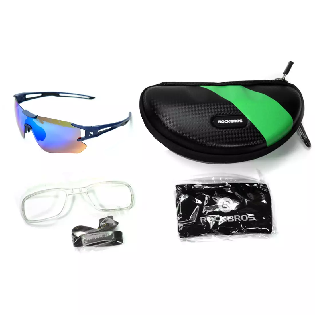 Rockbros 10129 Polarizované sportovní brýle + korekční vložka black-blue 