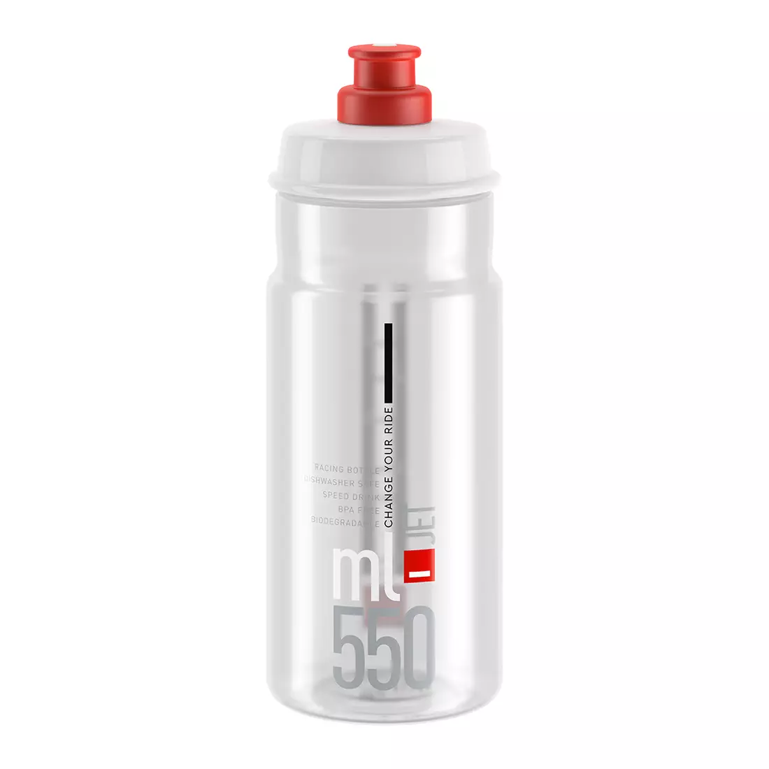 ELITE JET cyklistická láhev na vodu 550 ml, clear