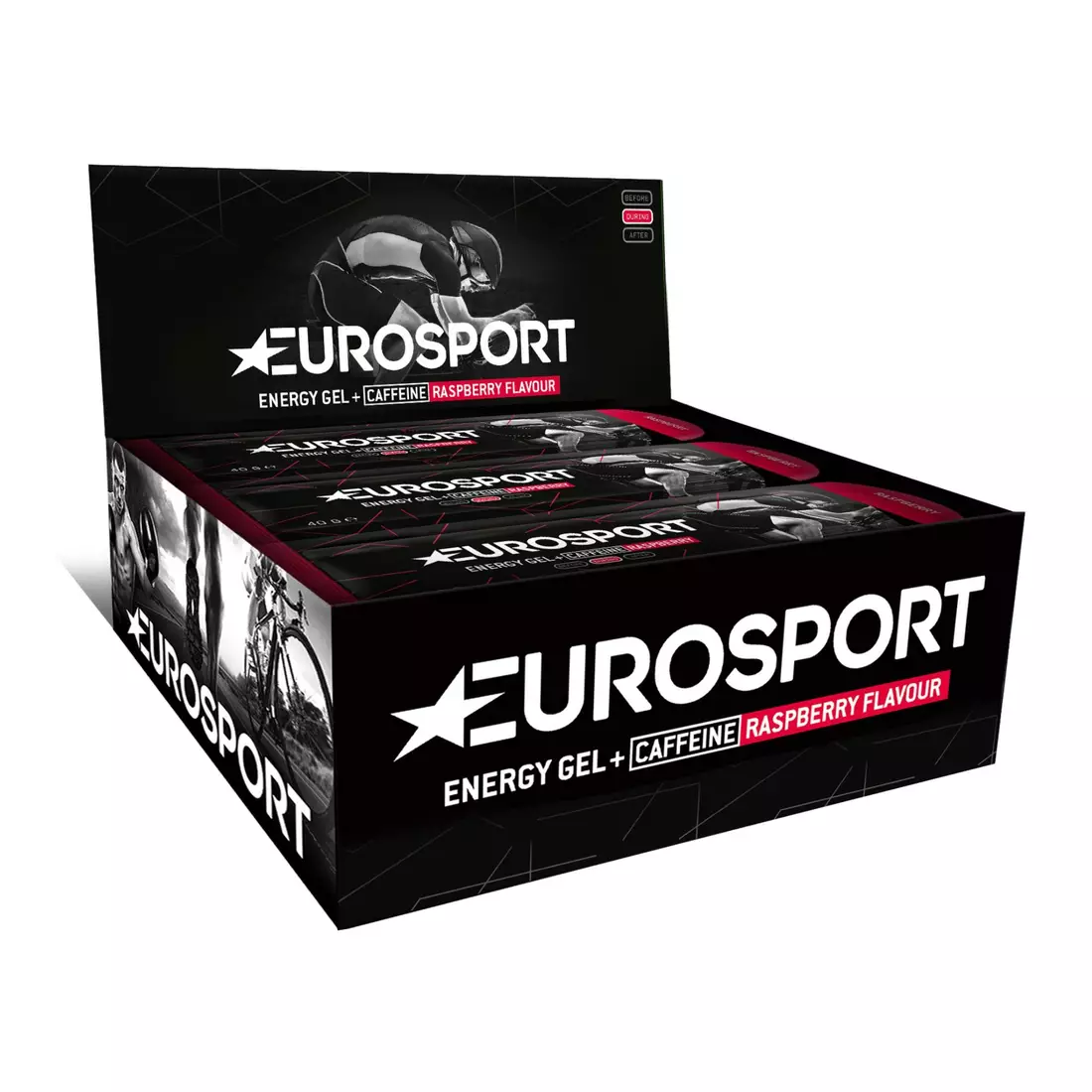 EUROSPORT energetický gel  NUTRITION malina + kofein 40g 20 kusů E0036