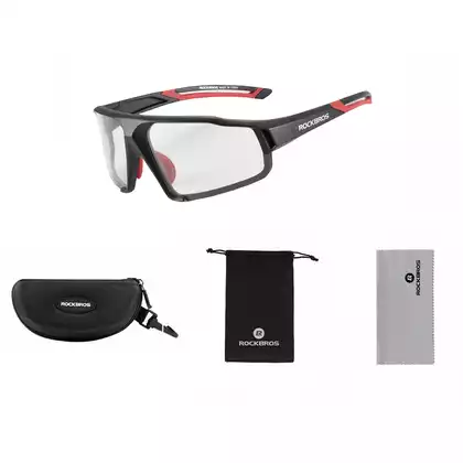 Rockbros SP216BK cyklistické / sportovní brýle fotochrom Černá červená