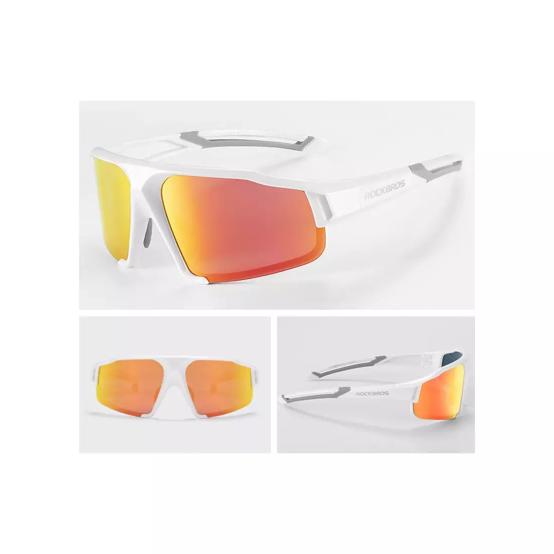 Rockbros SP216WR cyklistické / sportovní brýle s polarizací bílá