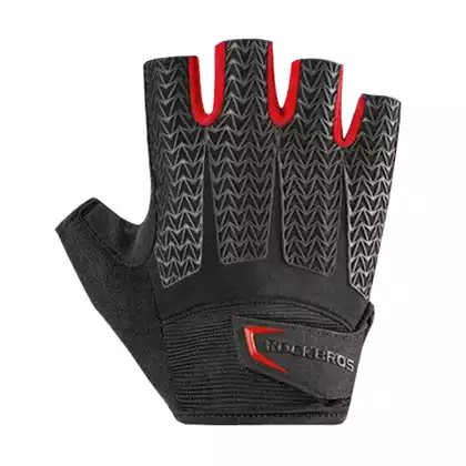 Rockbros cyklistické rukavice, krátký prst, černý-červený S169BR