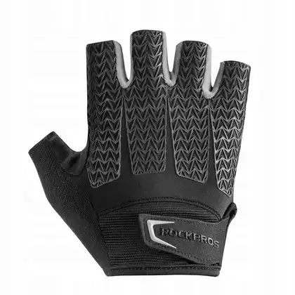 Rockbros cyklistické rukavice, krátký prst, černý-šedý S169BGR