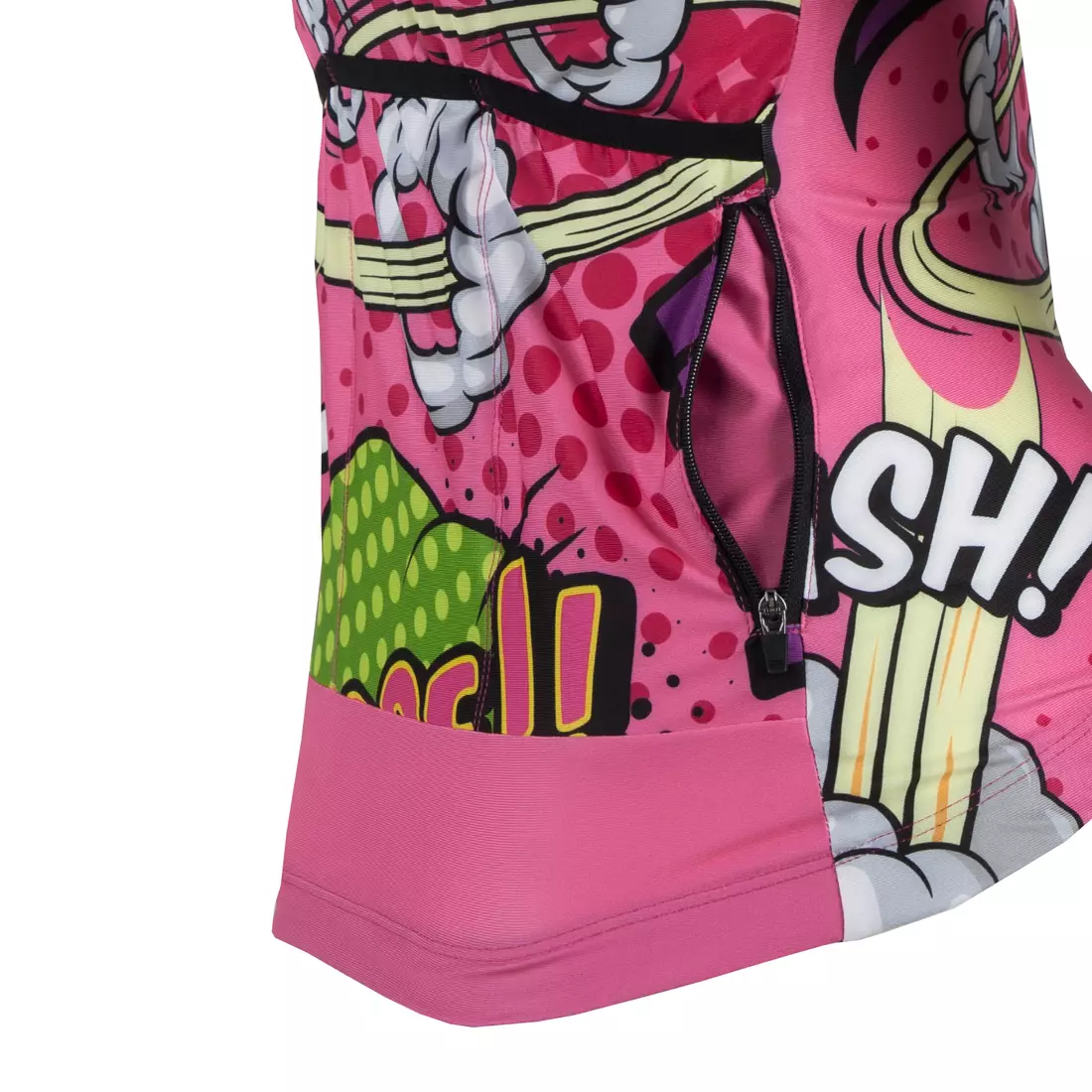 KAYMAQ DESIGN W27  dámský cyklistický dres bez rukávů růžový