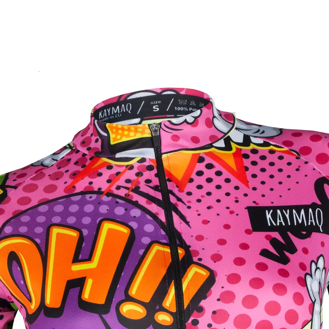 KAYMAQ DESIGN W27 dámský cyklistický dres, krátký rukáv, růžový