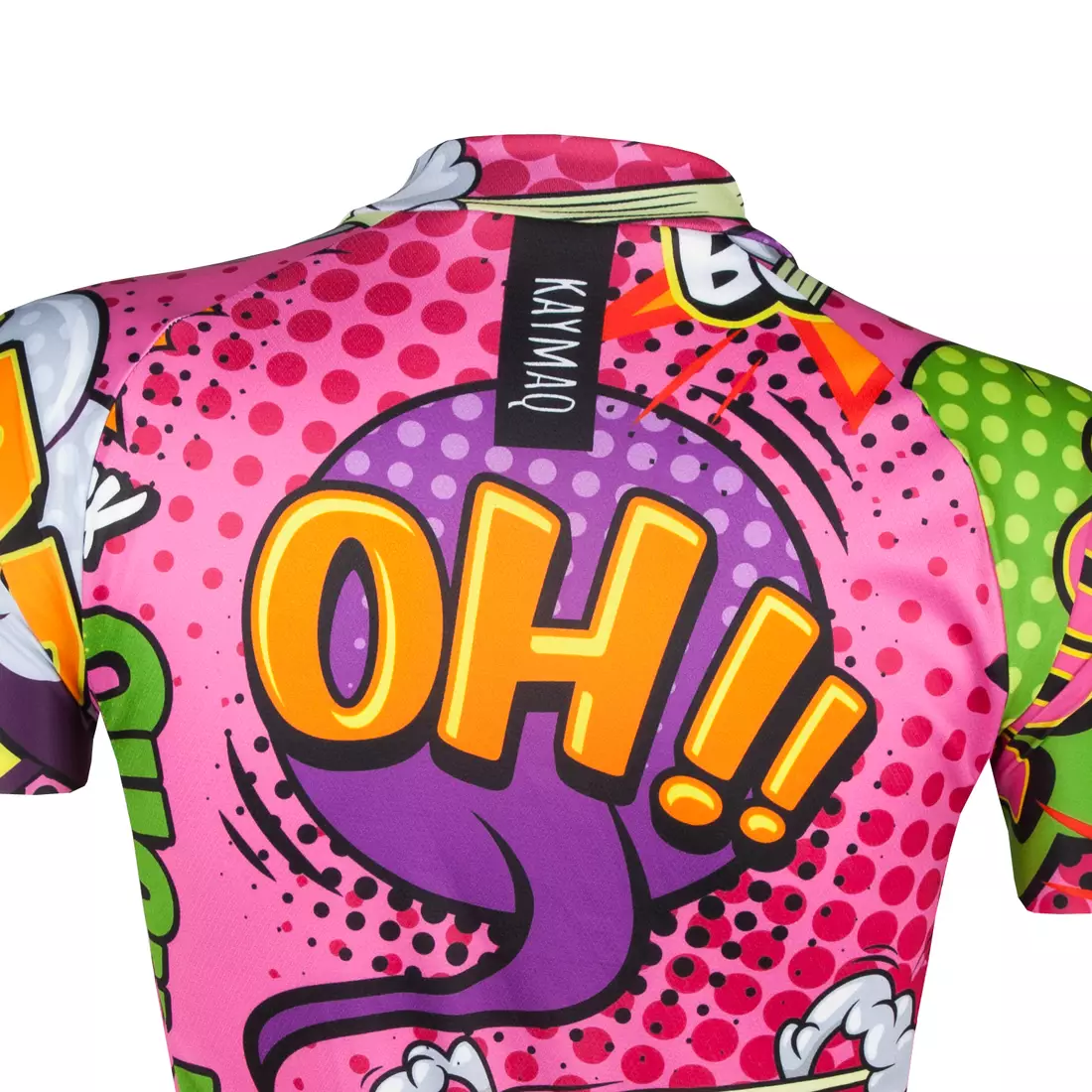 KAYMAQ DESIGN W27 dámský cyklistický dres, krátký rukáv, růžový