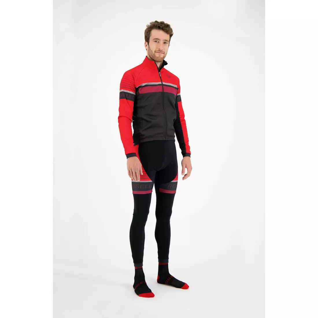 ROGELLI Pánská cyklistická bunda HERO černá a červená