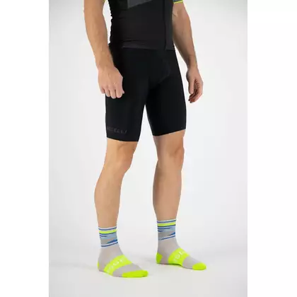 ROGELLI pánské cyklistické ponožky STRIPE žlutý fluor