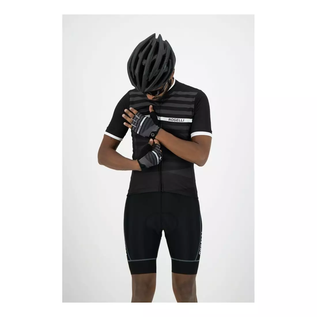 ROGELLI pánské cyklistické rukavice STRIPE black 006.310