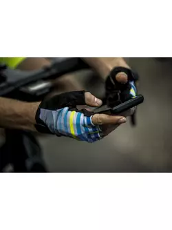 ROGELLI pánské cyklistické rukavice STRIPE blue/fluor 006.311