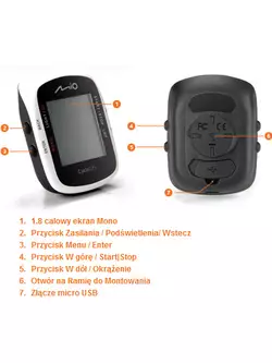 MIO Cyclo 105 H/HC - GPS cyklocomputer, kadence + měřič tepové frekvence