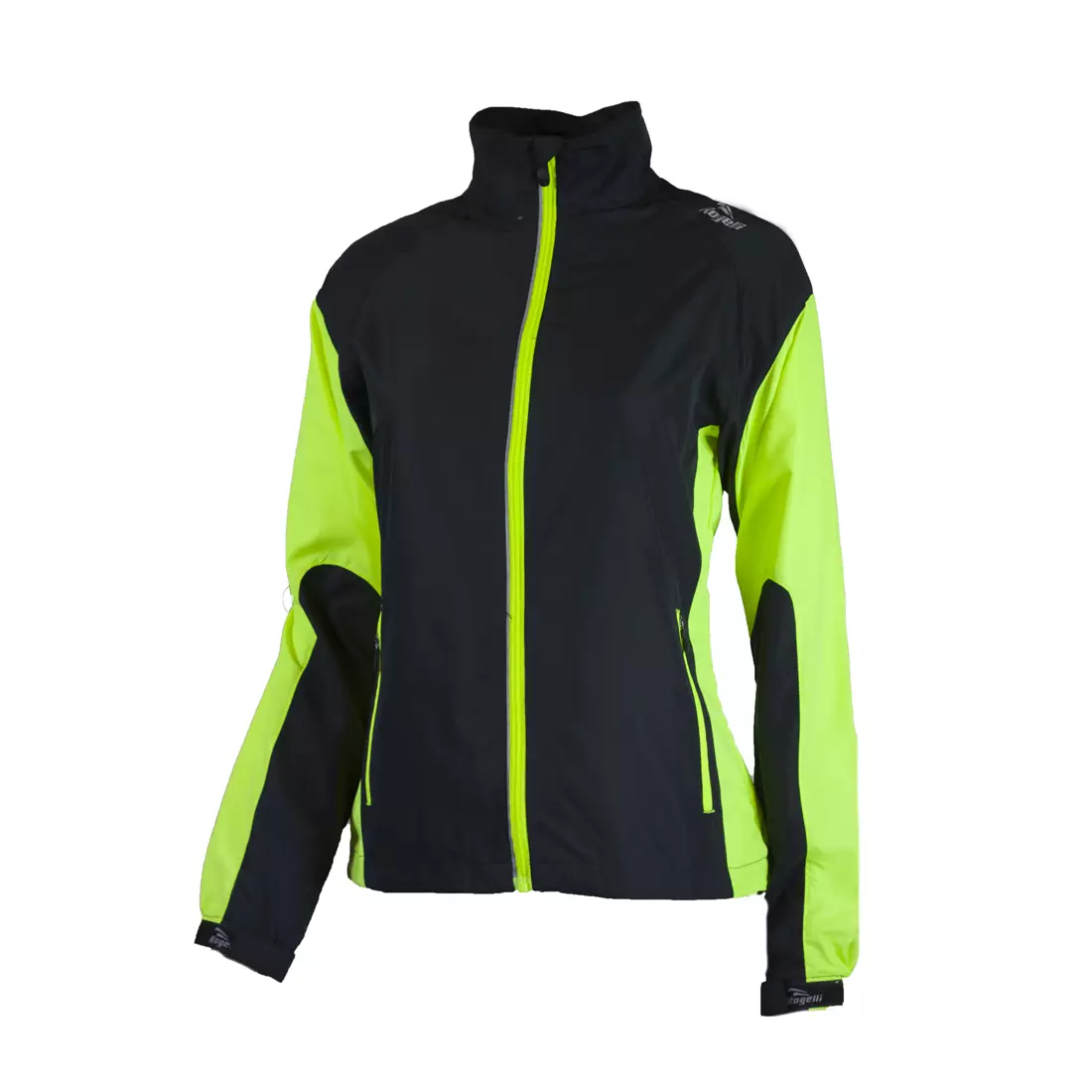 ROGELLI RUN ELVI - dámská ultralehká běžecká bunda, černo-fluor