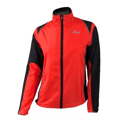 ROGELLI RUN ELVI - ultralehká dámská běžecká bunda, červená a černá