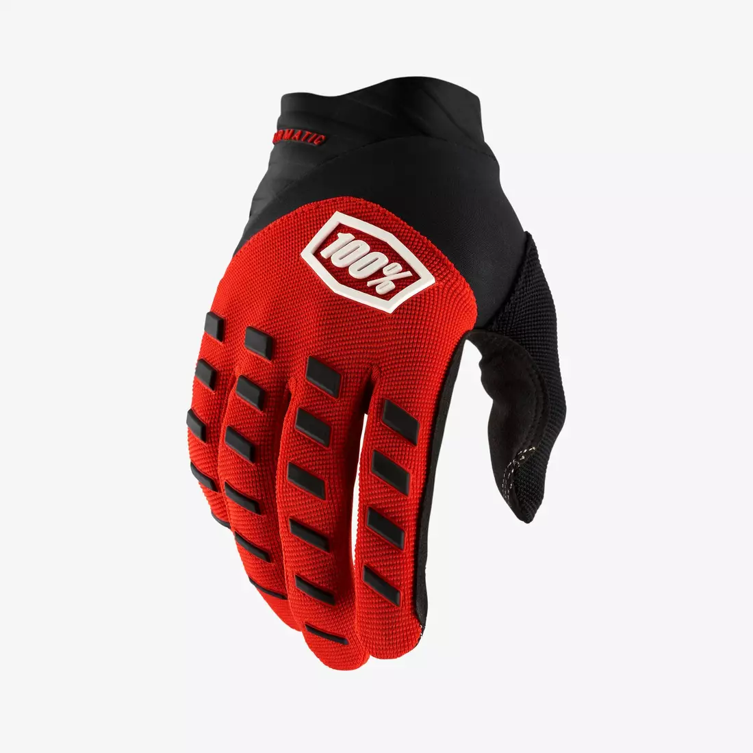 100% AIRMATIC Cyklistické rukavice, černo-červené