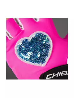 CHIBA COOL KIDS dětské cyklistické rukavice růžové / srdce