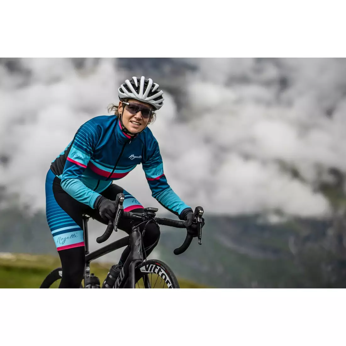 ROGELLI Dámská zimní cyklistická bunda IMPRESS modro-růžová