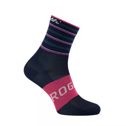 ROGELLI dámské cyklistické ponožky STRIPE modro-růžová
