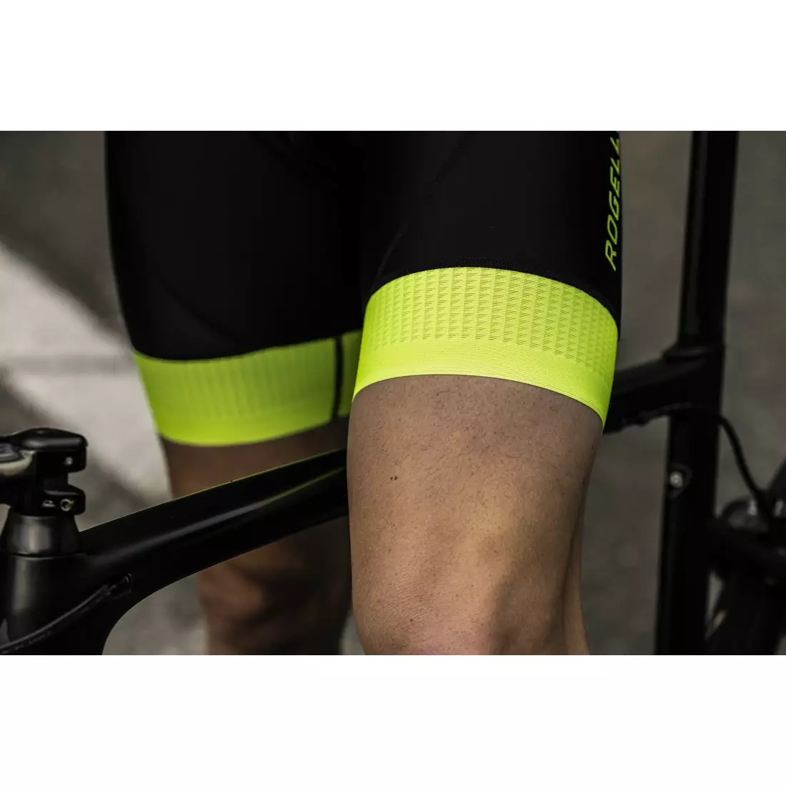 ROGELLI pánské cyklistické kraťasy s podvazky FLEX žlutý fluor