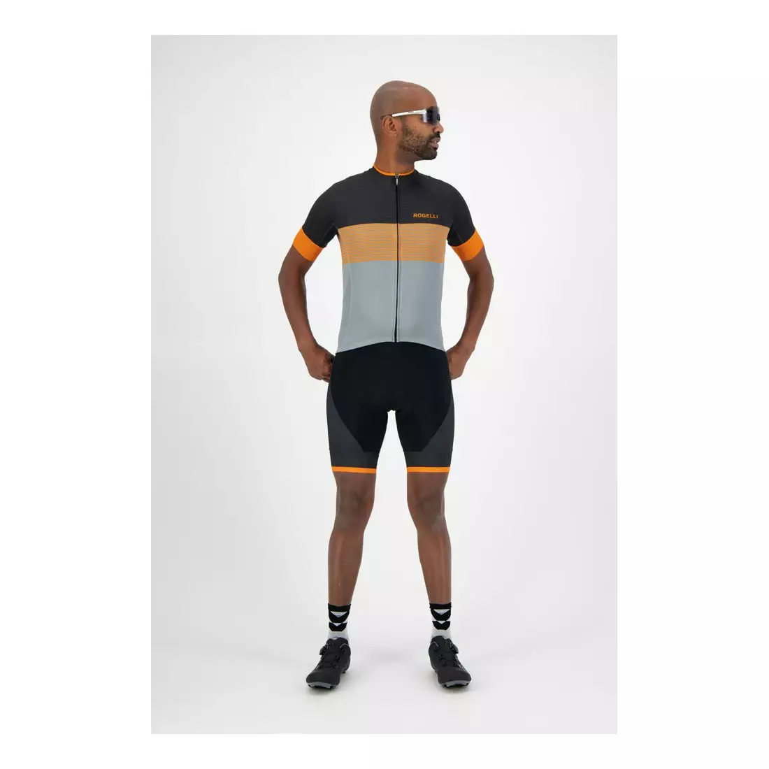 ROGELLI pánské cyklistické šortky se šlemi FUSE black/orange