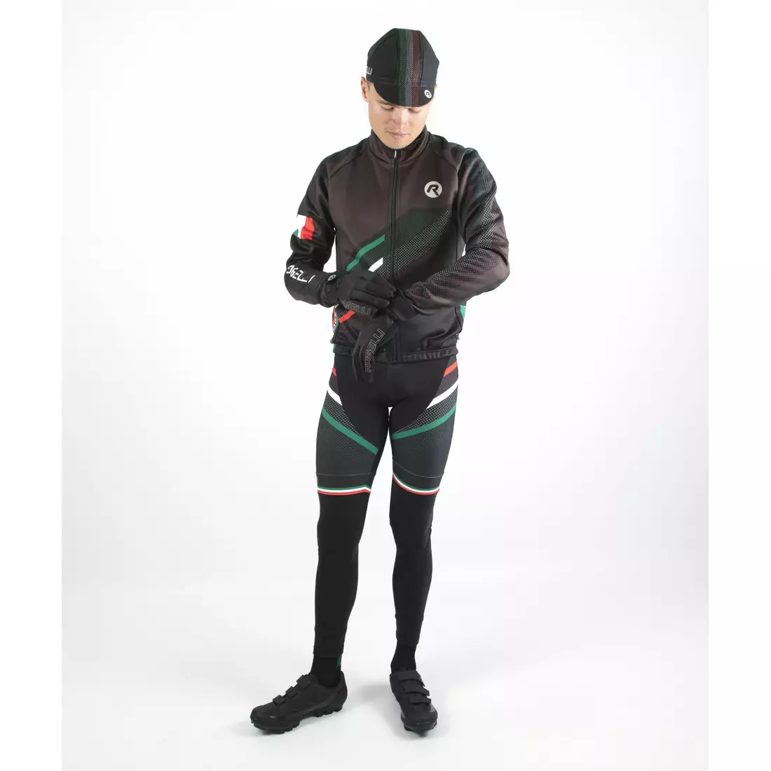 ROGELLI pánské zateplené cyklistické kalhoty se šlemi TEAM 2.0 black