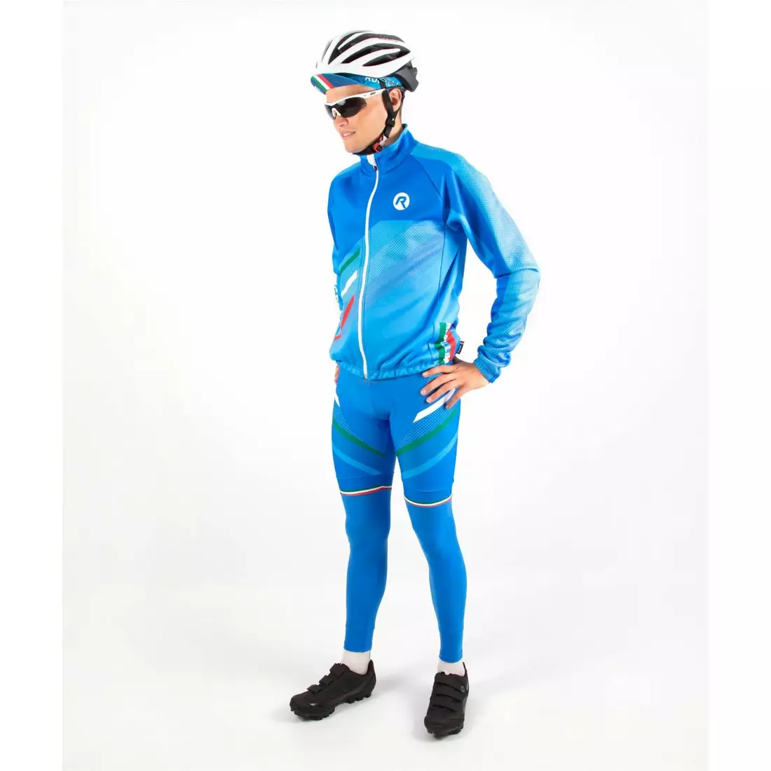 ROGELLI pánské zateplené cyklistické kalhoty se šlemi TEAM 2.0, blue