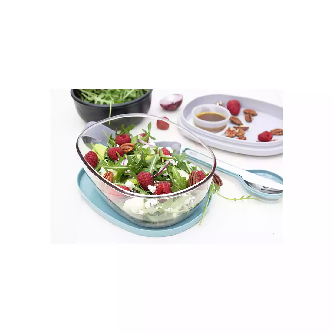 Mepal Ellipse nádoba na salát Salad Box Nordic Blue, modrý