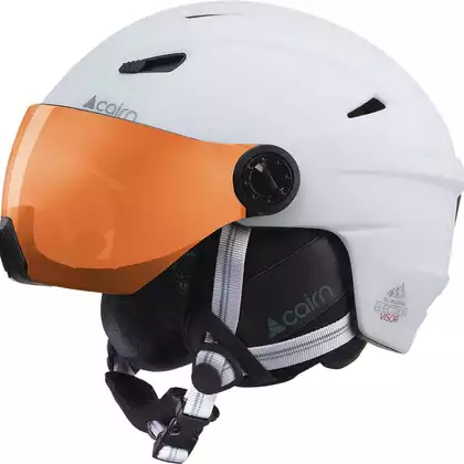 CAIRN lyžařská/snowboardová přilba ELECTRON VISOR CAT.2, white/orange, 060607001