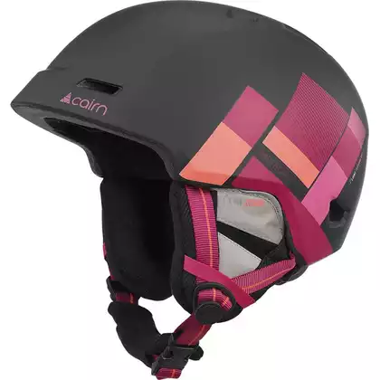 CAIRN lyžařská/snowboardová přilba METEOR black and raspberry mat