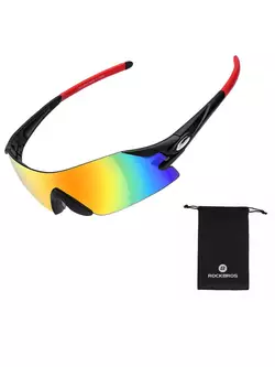 Rockbros 10025 černé a červené polarizované sportovní brýle na kolo
