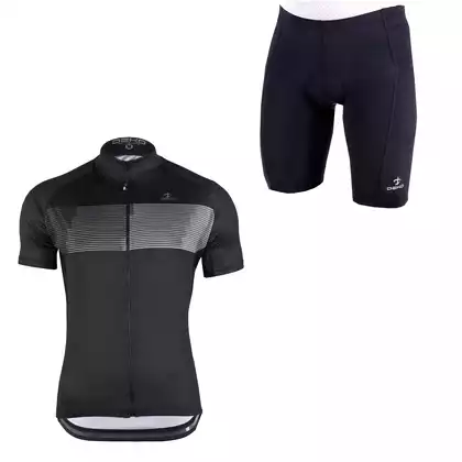 [Zestaw] DEKO STYLE-0421 pánský cyklistický dres s krátkým rukávem, čierna + DEKO POCKET pánské cyklistické kraťasy, černá