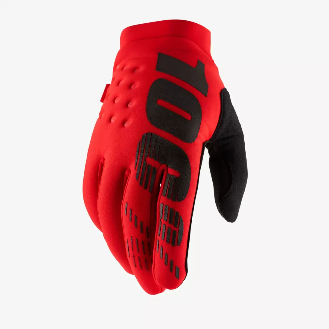 100% BRISKER Cold Weather Cyklistické rukavice, červené