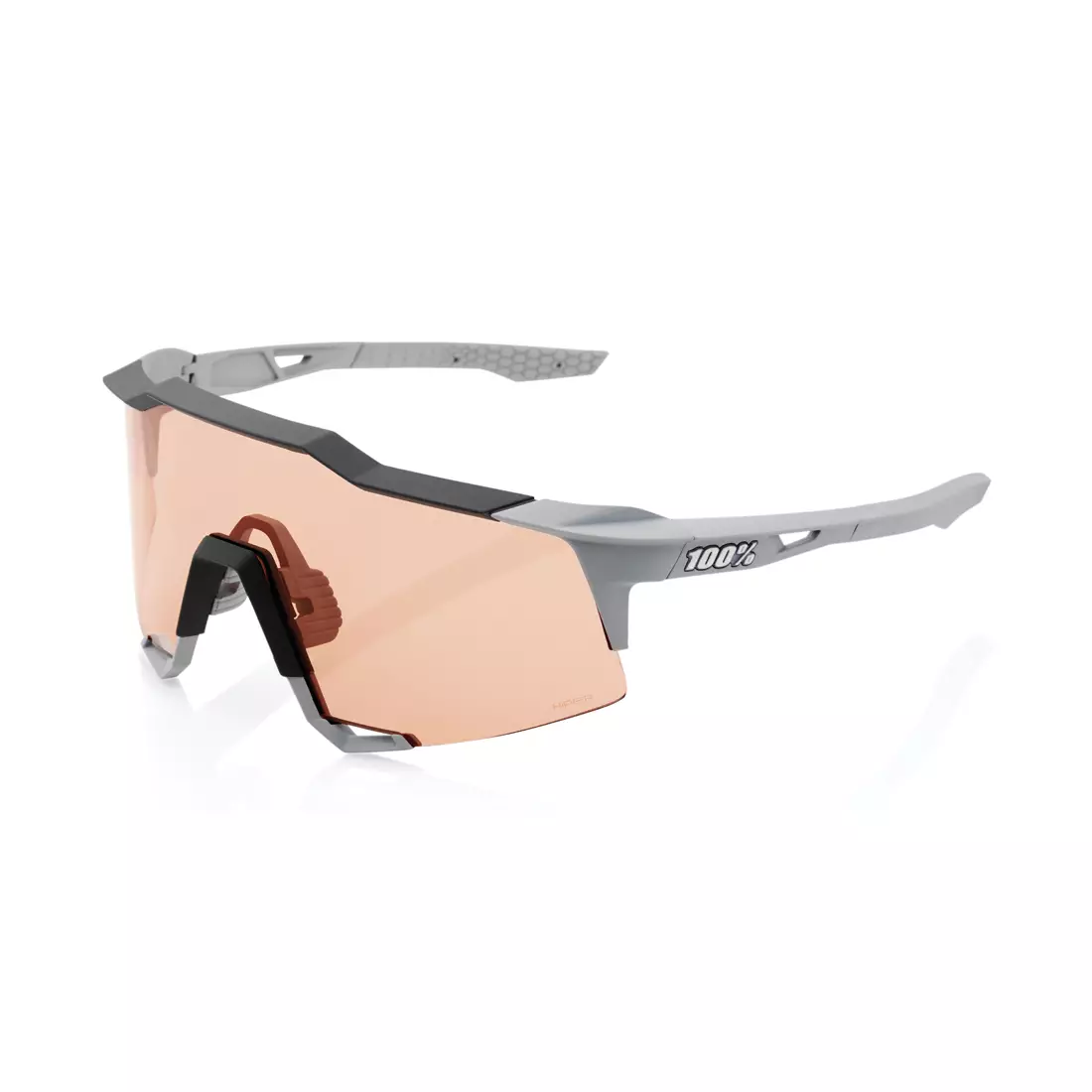 100% sportovní brýle SPEEDCRAFT (HiPER Coral Lens) Soft Tact Stone Grey STO-61001-424-01