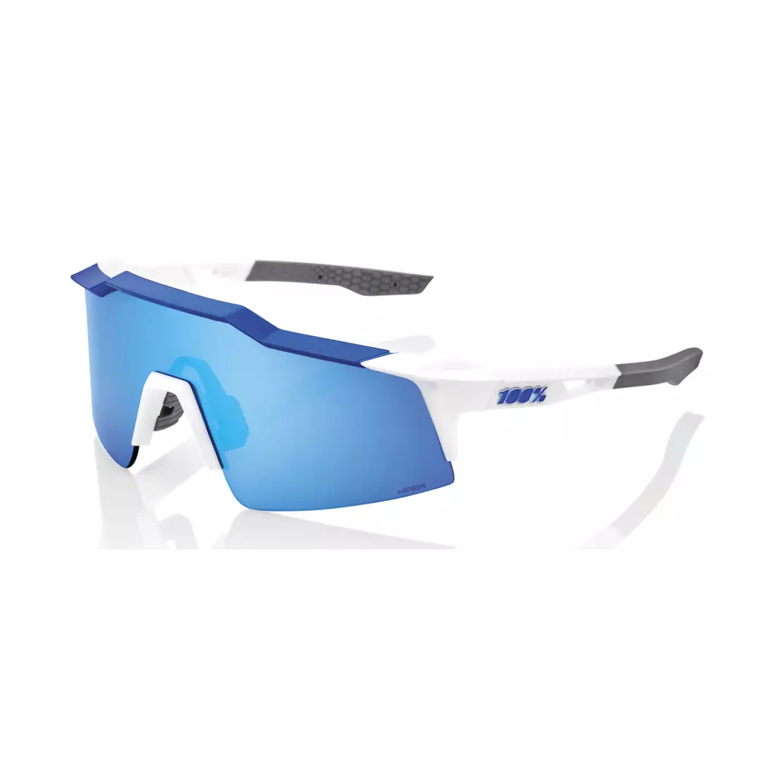 100% sportovní brýle SPEEDCRAFT SL (HiPER Blue Multilayer Mirror Lens) Matte White/Metallic Blue STO-61002-407-01